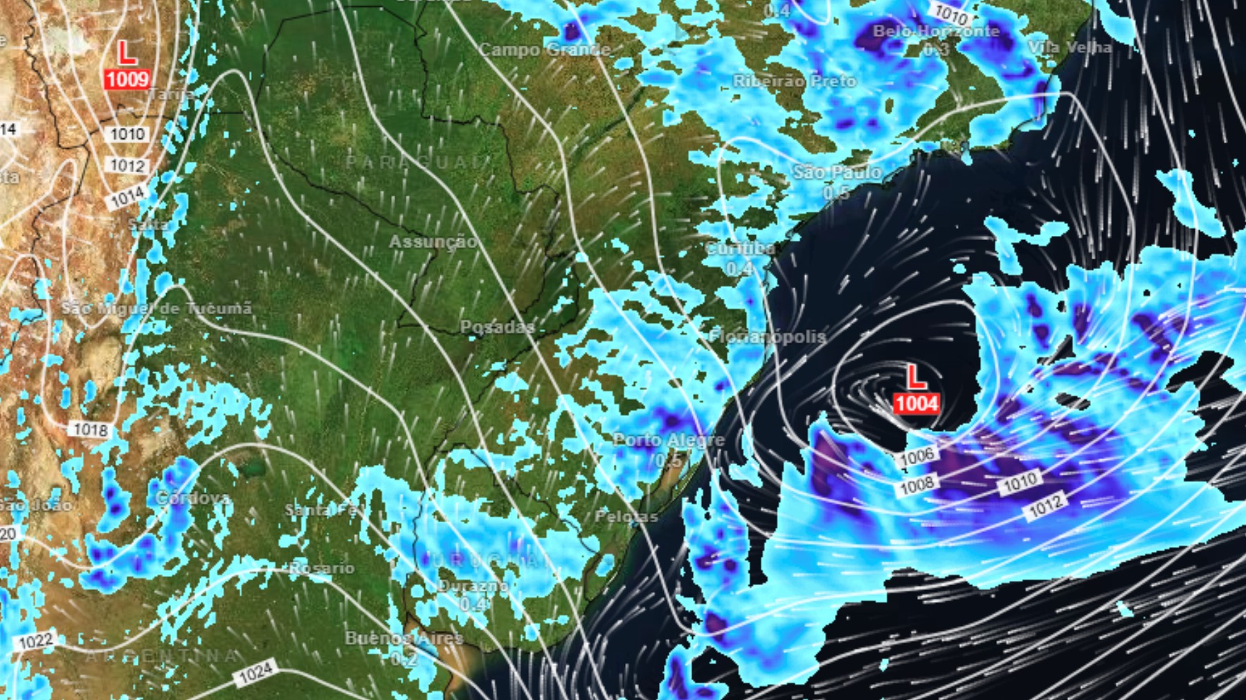 Previsão do tempo aponta ciclone e frente fria com novas tempestades no Paraná