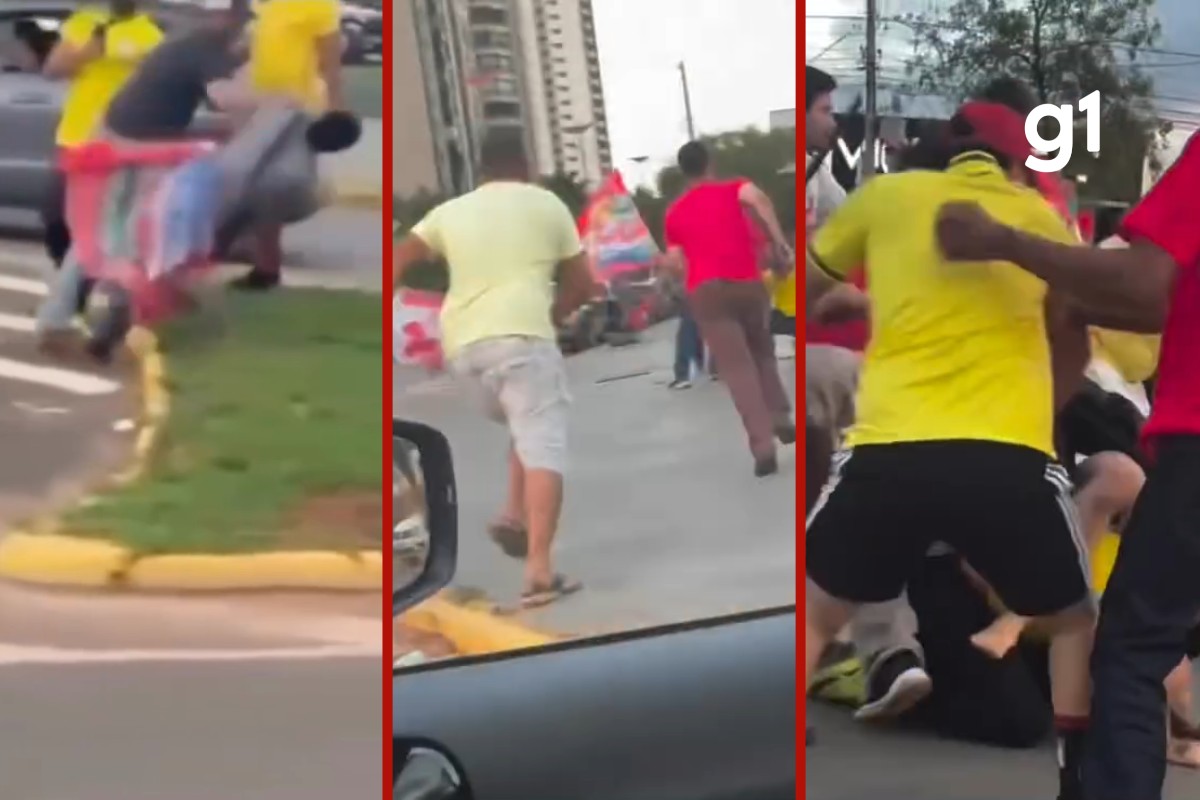 Vinicius Santana e manifestantes se envolvem em briga durante ato político em MT