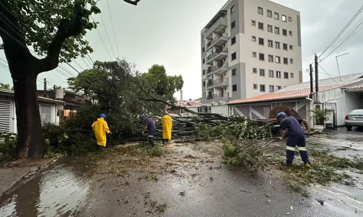Chuva forte causa alagamentos em Cruzeiro após alerta da Defesa Civil