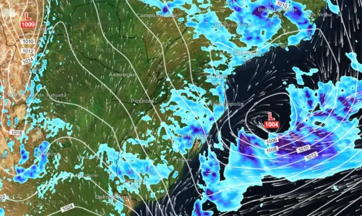 Previsão do tempo aponta ciclone e frente fria com novas tempestades no Paraná