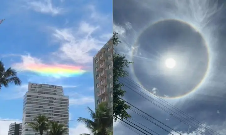 Fenômenos ópticos no céu impressionam moradores no litoral e interior de SP